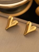 1 Pair Simple Style Heart Shape Stainless Steel Ear Studs main image 10
