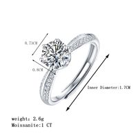 Elegant Luxurious Round Sterling Silver Gra Plating Inlay Moissanite 18k Gold Plated Open Rings main image 2