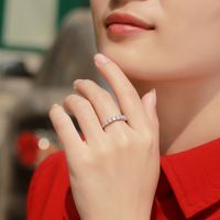 Elegant Luxurious Classic Style Round Sterling Silver Gra Plating Inlay Moissanite 18k Gold Plated Open Rings main image 3