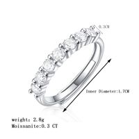 Elegant Luxurious Classic Style Round Sterling Silver Gra Plating Inlay Moissanite 18k Gold Plated Open Rings main image 2