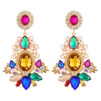 1 Pair Retro Shiny Oval Water Droplets Plating Inlay Zinc Alloy Artificial Pearls Glass Drop Earrings main image 10
