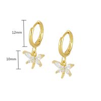 1 Pair Ig Style Cute Dragonfly Inlay Copper Zircon Drop Earrings main image 2
