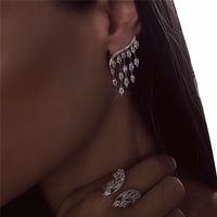 1 Pair Simple Style Shiny Wings Plating Inlay Alloy Zircon Silver Plated Ear Studs main image 5