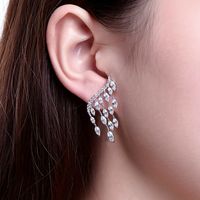 1 Pair Simple Style Shiny Wings Plating Inlay Alloy Zircon Silver Plated Ear Studs main image 3