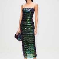 Women's Strap Dress Elegant Strap Sequins Sleeveless Solid Color Maxi Long Dress Banquet Cocktail Party main image 2