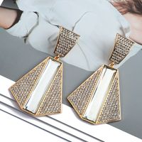 1 Pair Exaggerated Shiny Geometric Plating Inlay Zinc Alloy Rhinestones Glass Drop Earrings sku image 5