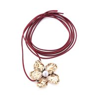 Vacation Flower Alloy Rope Plating Inlay Pearl Plated Ancient & Gold Women's Choker sku image 1