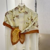 Women's Preppy Style Sweet Color Block Polyester Printing Flowers Scarf sku image 2