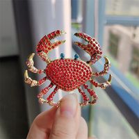 Cartoon Style Crab Alloy Plating Women's Brooches sku image 1
