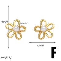 1 Pair Modern Style Simple Style Rabbit Flower Bow Knot Plating Inlay Copper Pearl Zircon 18k Gold Plated Ear Studs sku image 3