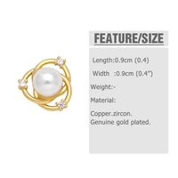 1 Pair Modern Style Simple Style Rabbit Flower Bow Knot Plating Inlay Copper Pearl Zircon 18k Gold Plated Ear Studs main image 2