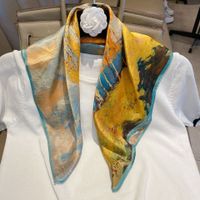 Women's Simple Style Classic Style Color Block Mulberry Silk Printing Silk Scarf sku image 2