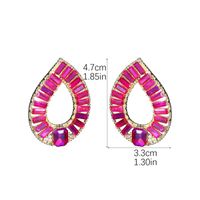 1 Pair Elegant Water Droplets Inlay Alloy Rhinestones Zircon Drop Earrings main image 2