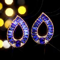 1 Pair Elegant Water Droplets Inlay Alloy Rhinestones Zircon Drop Earrings main image 6