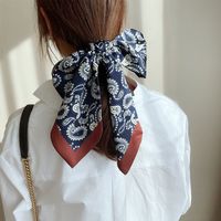 Women's Simple Style Commute Color Block Polyester Printing Silk Scarf main image 3