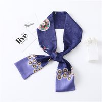 Women's Simple Style Commute Color Block Polyester Printing Silk Scarf sku image 10