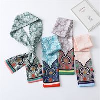 Women's Simple Style Commute Color Block Polyester Printing Silk Scarf main image 3