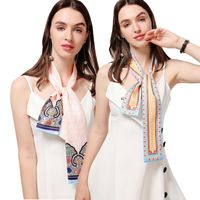 Women's Simple Style Commute Color Block Polyester Printing Silk Scarf main image 2