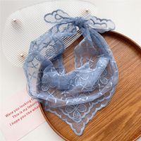 Women's Sweet Flower Lace Hollow Out Silk Scarf sku image 3