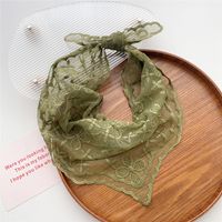 Women's Sweet Flower Lace Hollow Out Silk Scarf sku image 1