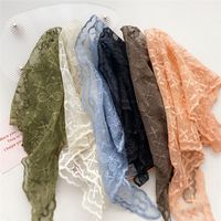 Women's Sweet Flower Lace Hollow Out Silk Scarf main image 4