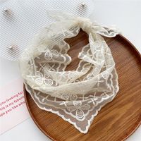 Women's Sweet Flower Lace Hollow Out Silk Scarf sku image 2