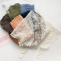 Women's Sweet Flower Lace Hollow Out Silk Scarf main image 3