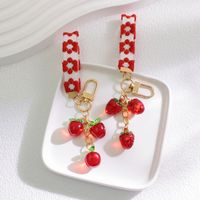 Cute Sweet  Strawberry Arylic Bag Pendant Keychain main image 6