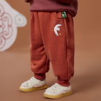 Simple Style Cartoon Solid Color Cotton Boys Pants main image 4