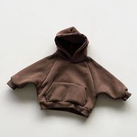 Kids Hoodies Long Sleeve Simple Style Solid Color main image 2