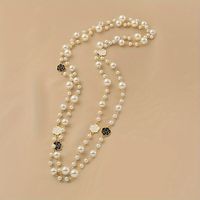 Ig Style Casual Flower Alloy Pearl Women's Sweater Chain Necklace main image 7