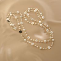 Ig Style Casual Flower Alloy Pearl Women's Sweater Chain Necklace main image 6