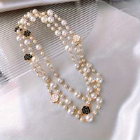 Ig Style Casual Flower Alloy Pearl Women's Sweater Chain Necklace main image 8