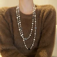 Ig Style Casual Flower Alloy Pearl Women's Sweater Chain Necklace main image 1