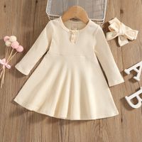 Casual Solid Color Cotton Girls Dresses main image 5