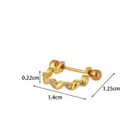 Ear Cartilage Rings & Studs Fashion Crown Copper Plating Artificial Gemstones sku image 11