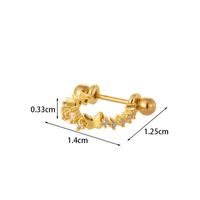 Ear Cartilage Rings & Studs Fashion Crown Copper Plating Artificial Gemstones sku image 12