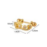 Ear Cartilage Rings & Studs Fashion Crown Copper Plating Artificial Gemstones sku image 14