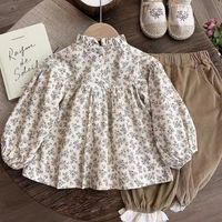 Cute Flower Polyester Girls Clothing Sets main image 1