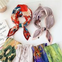 Women's Cartoon Style Simple Style Color Block Polyester Printing Silk Scarf main image 4