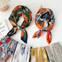 Women's Cartoon Style Simple Style Color Block Polyester Printing Silk Scarf main image 3