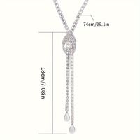 Ig Style Shiny Water Droplets Alloy Inlay Rhinestones Pearl Women's Necklace main image 2