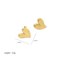 1 Pair Simple Style Heart Shape Polishing Plating Stainless Steel 18K Gold Plated Ear Studs sku image 3