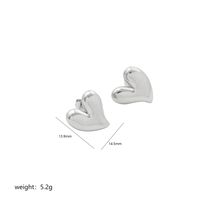 1 Pair Simple Style Heart Shape Polishing Plating Stainless Steel 18K Gold Plated Ear Studs sku image 1