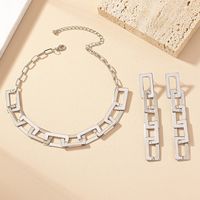 Hip-hop Simple Style Geometric Alloy Plating Women's Earrings Necklace main image 7