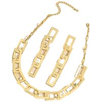 Hip-hop Simple Style Geometric Alloy Plating Women's Earrings Necklace main image 6