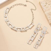 Hip-hop Simple Style Geometric Alloy Plating Women's Earrings Necklace main image 5
