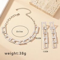 Hip-hop Simple Style Geometric Alloy Plating Women's Earrings Necklace main image 2