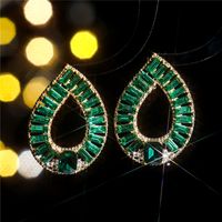 1 Pair Elegant Water Droplets Inlay Alloy Rhinestones Zircon Drop Earrings sku image 6