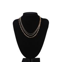 Wholesale Jewelry IG Style Simple Style Solid Color Alloy Iron Plating Three Layer Necklace main image 4